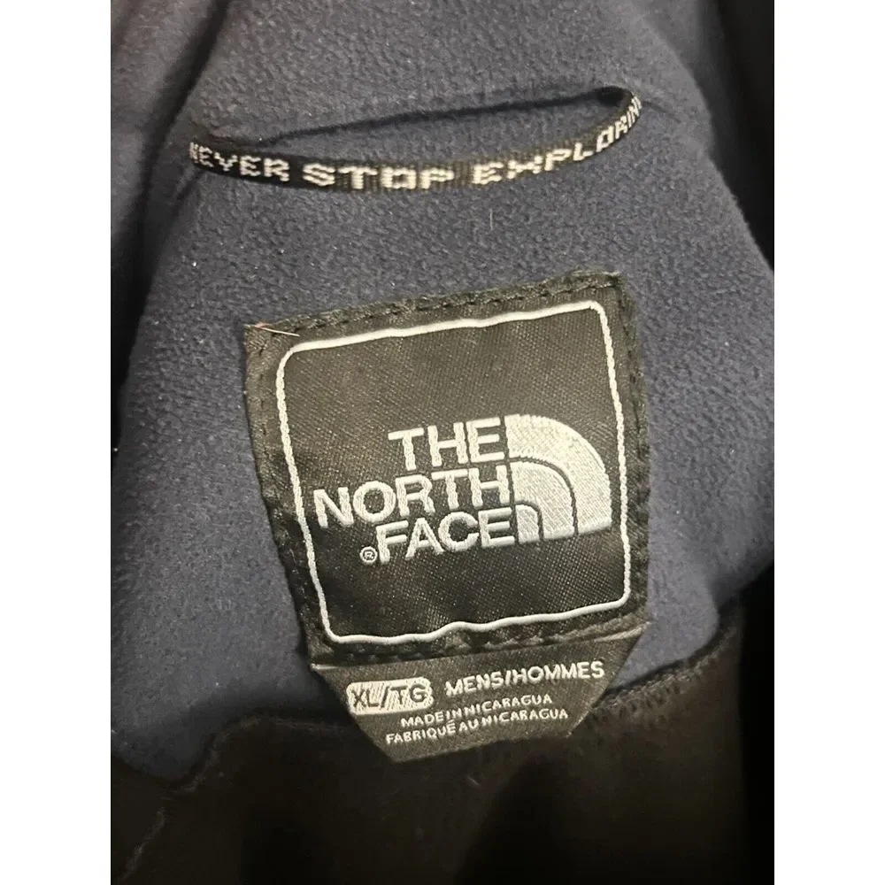 The North Face TNF Soft Shell Mens XL Jacket Mock Neck Blue Black‎